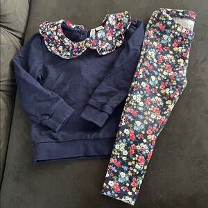 Janie and Jack Navy Floral Kids Matching Set
